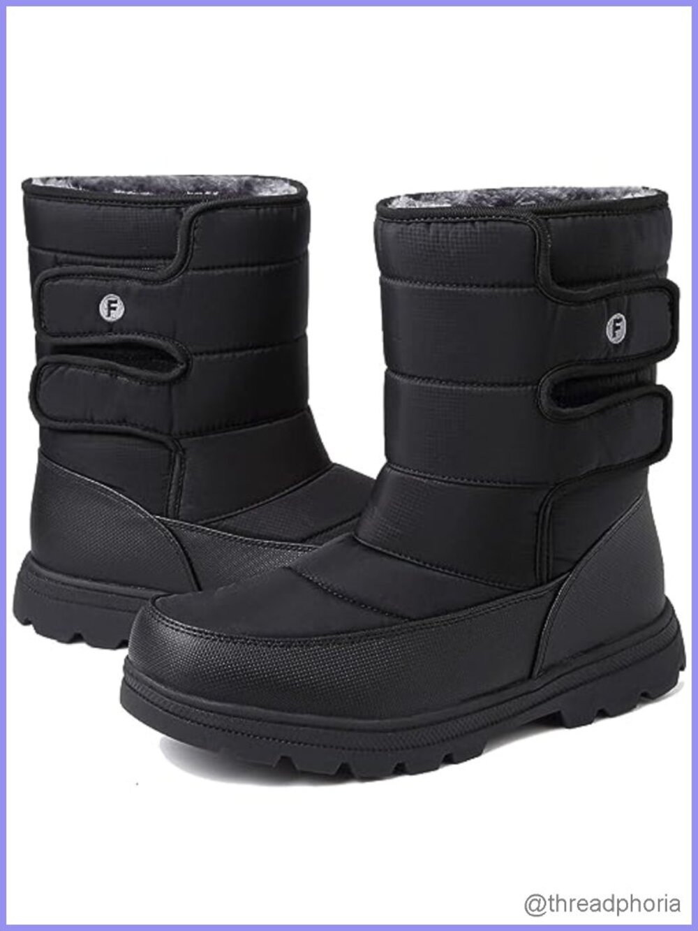 Waterproof Fur Lined Winter Snow Boots Lightweight Ankle High Top Slip On